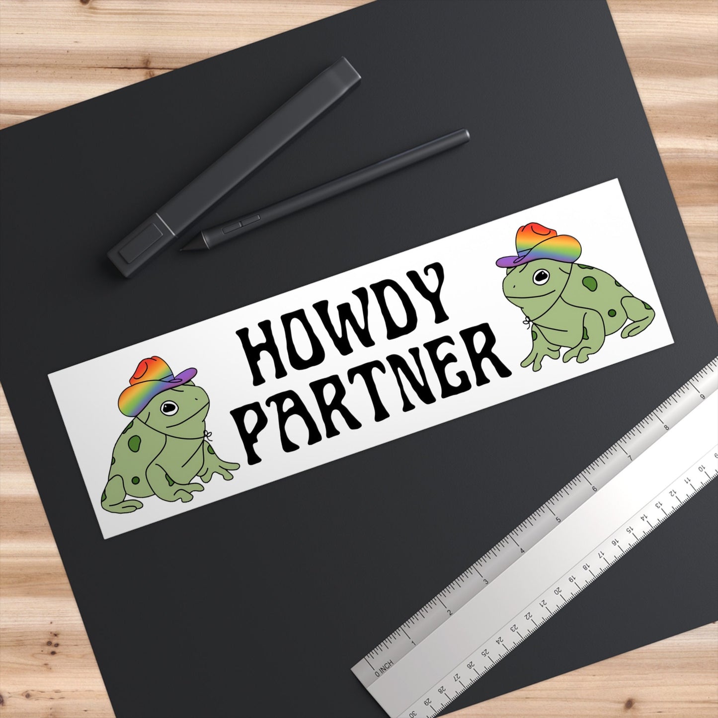 Howdy Partner Frog Bumper Sticker | Funny Western Vinyl