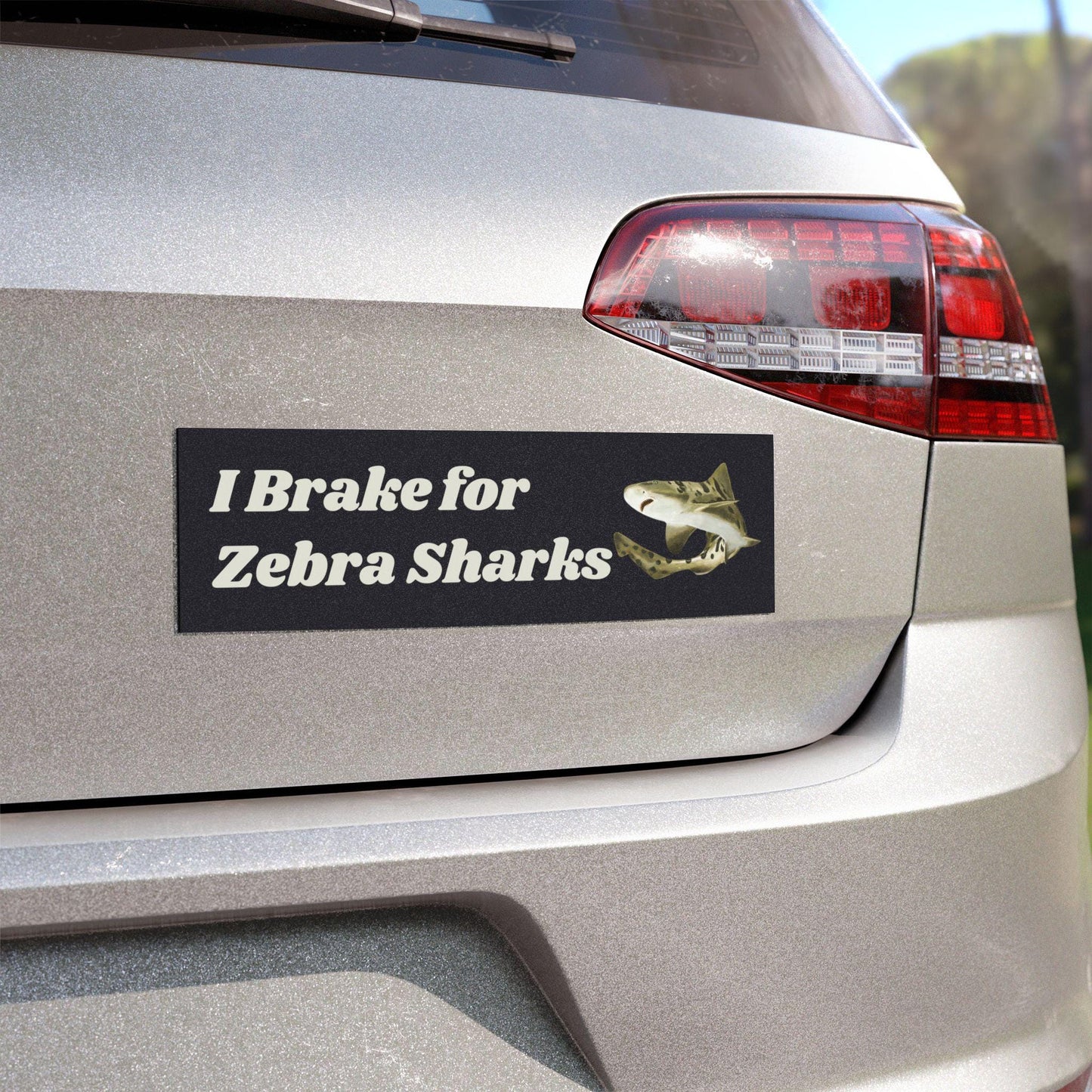 Zebra Shark Car Magnet – Funny Bumper Sticker, Unique Vehicle Decor