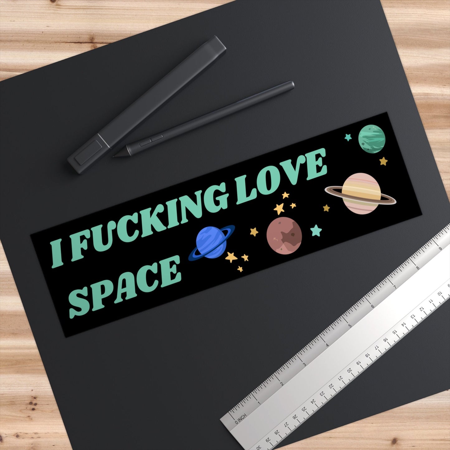 I Love Space Bumper Sticker, Funny Car Decal, Waterproof Vinyl