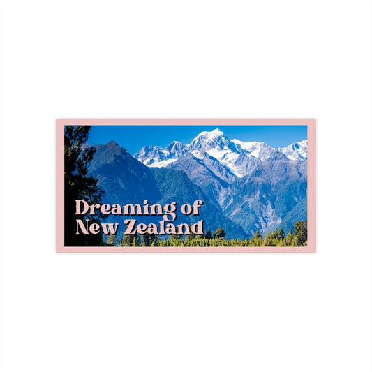 New Zealand Mountain Vinyl Bumper Sticker, Retro Travel Car Decal