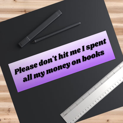 Book Lover Bumper Sticker, Funny Reader Car Decal